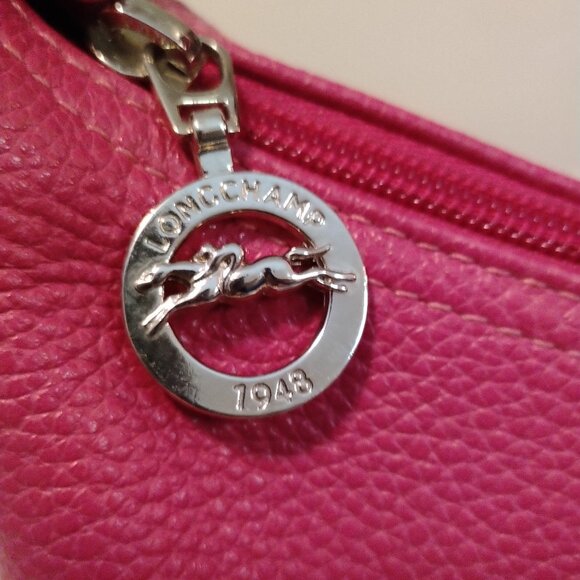 Longchamp Hobo Bag in Pink Pebbled Leather, EUC - Picture 11 of 13